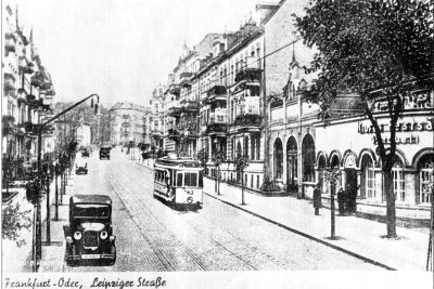 Leipziger Straße um 1935 rechts Kruses Festsäle Leipziger Straße um 1935 rechts Kruses Festsäle